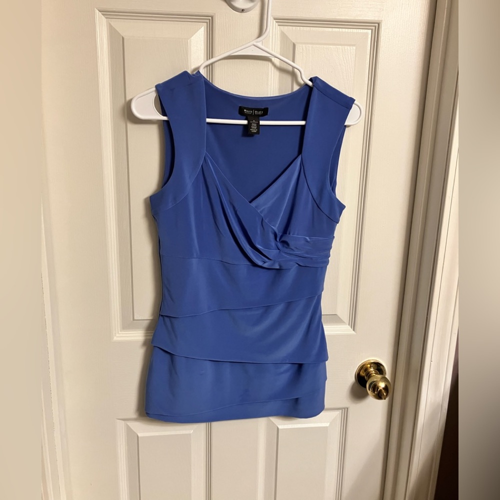 WHBM | Blue Sleeveless Top Beautiful Detailing Size S